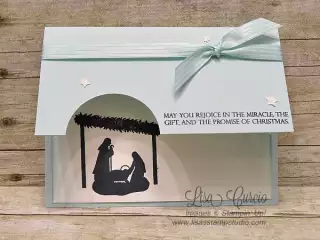 Joyful Nativity Fancy Fold, www.lisasstampstudio.com 