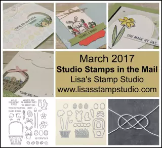 Studio Stamps in the Mail, stamps, framelits, precut supplies, video and PDF tutorial, accessories and a free Sale-A-Bration* product shipped right to your home. Lisa's Stamp Studio, www.lisasstampstudio.com