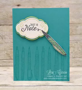 Crafting Forever note card  Flourishing Phrases  Label Me Pretty  Stampin’ Up!  card  paper  craft  scrapbook  rubber stamp  hobby  how to  DIY  handmade  Live with Lisa  Lisa’s Stamp Studio  Lisa Curcio  www.lisasstampstudio.com