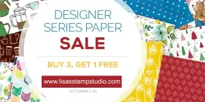Buy 3 get 1 free designer paper sale. Stock up and save! Stampin' Up!