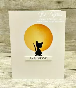 Harvest moon with a black cat silhouette makes the perfect Halloween card. You've Got Style by Stampin' Up!