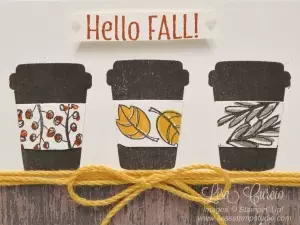 Free tutorial for this adorable fall coffee card. Uses Merry Cafe by Stampin' Up!.