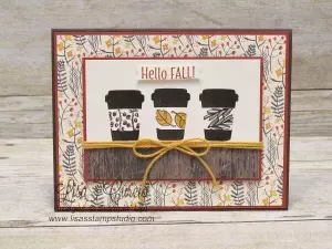 You can smell fall with this trio of adorable mini coffee cups. Uses Stampin' Up!'s Merry Cafe stamp set and the Coffee Cups Framelits.