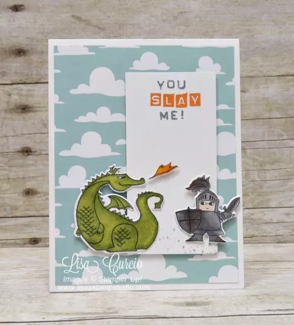 This fire breathing dragon is no match for this knight in shining armor. Magical Day and Magical Mates Framelits by Stampin' Up!. Alaska Achievers Blog Hop.