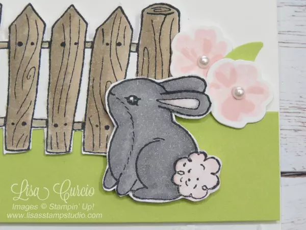 This bunny is ready for spring and Easter. Garden Girl Stampin' Up!