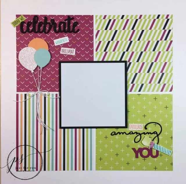 Picture Perfect Birthday Scrapbook Layout Tutorial - Lisa's Stamp Studio