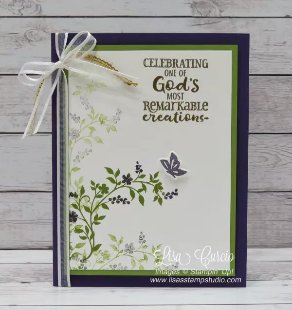 Hold on to Hope Bundle with beautiful rich vines and flowers with a delicate butterfly, gold embossed greeting and sequin trim. Stampin' Up!
