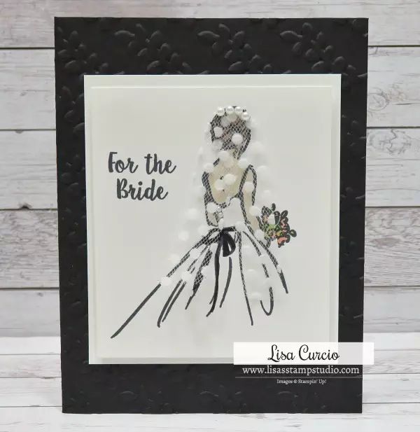 Video tutorial to create a tulle and pearl veil on a wedding card. Stampin' Up! Wonderful Moments