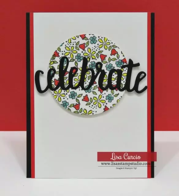 Celebrate You Thinlits are highlighted by a circle of flowers. Stampin' Up! P.S. You're the Best