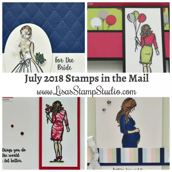 July free card kit features the Wonderful Moment stamp set. Stamps in the Mail. Lisa's Stamp Studio