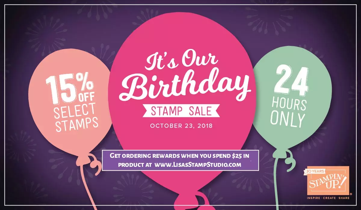 24 Hour Stamp Set Sale . Tuesday, October 23 - 15% off select stamps. Lisa's Stamp Studio - Stampin' Up!