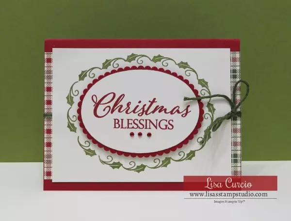 Video tutorial - use those small images to create an oval border! Christmas Card: Quick and Easy. Stampin' Up!'s Merry Christmas to All
