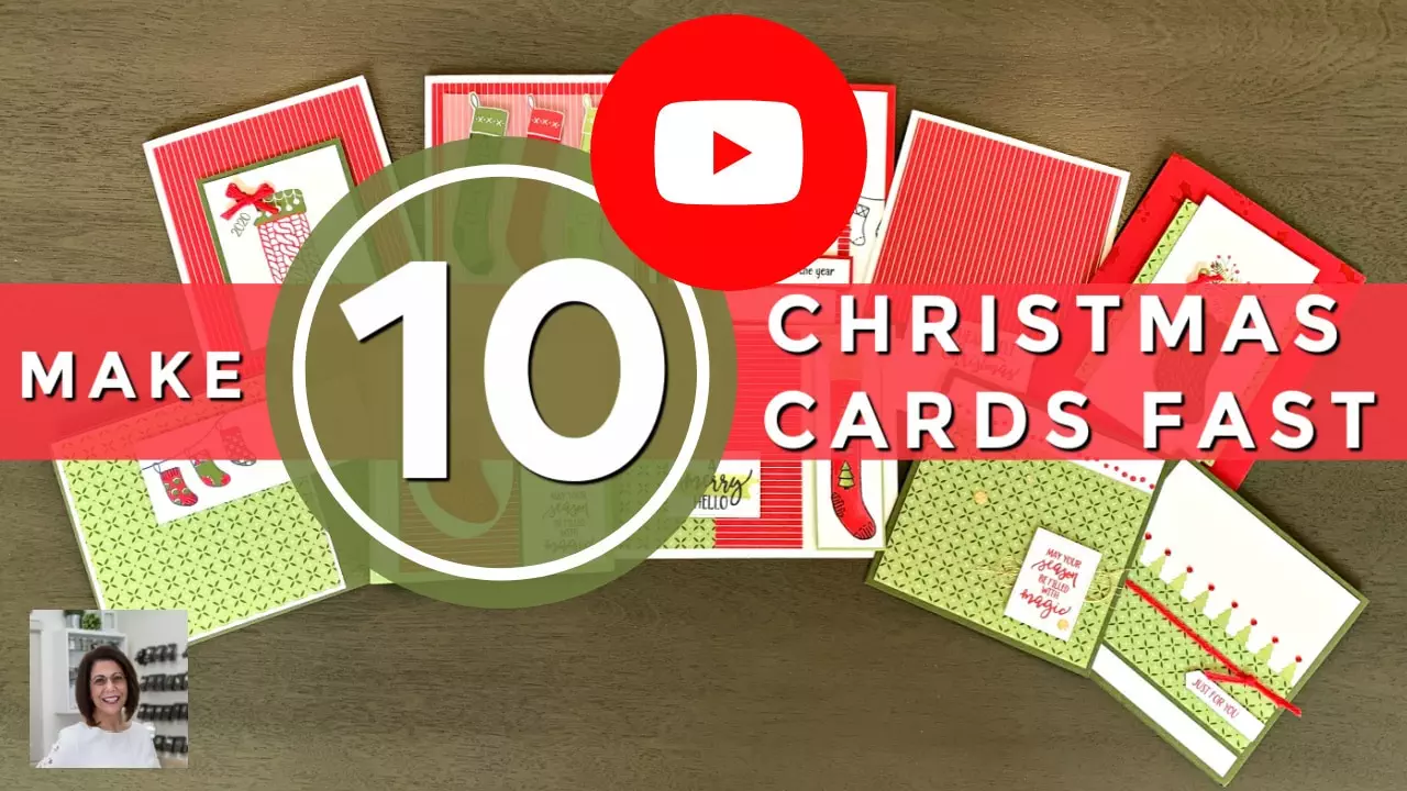 Learn how to make 10 Christmas cards video tutorial