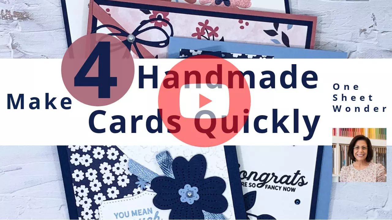 Make 4 handmade cards and follow along with this video tutorial