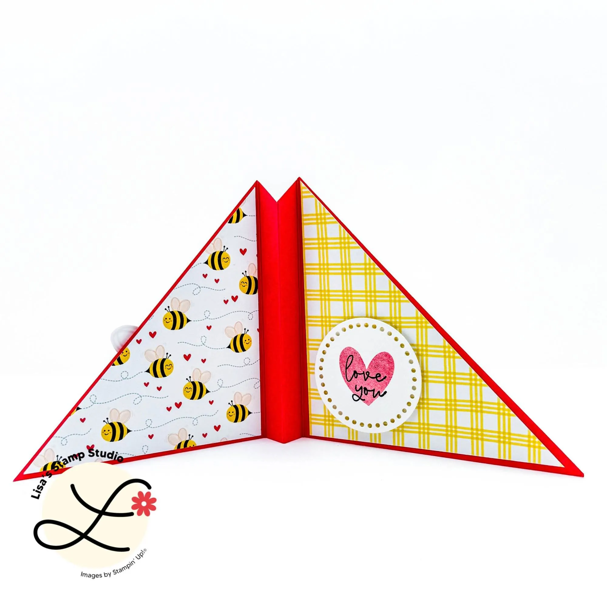 DIY Craft Make a Triangle Accordion Fun Fold Card Lisa's Stamp Studio